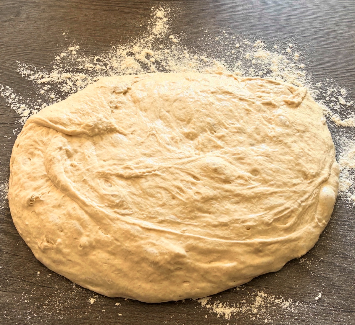 Dough on work surface