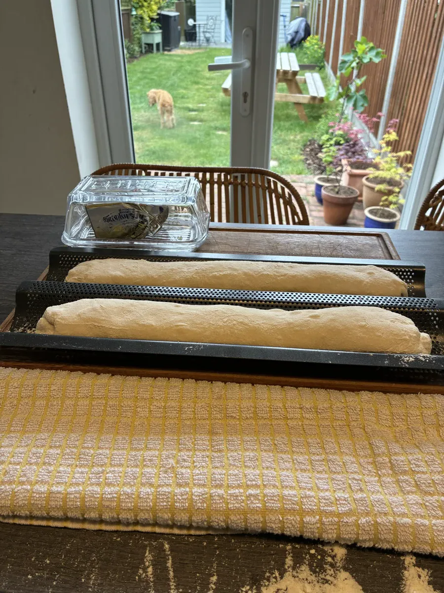 Baguettes in tray