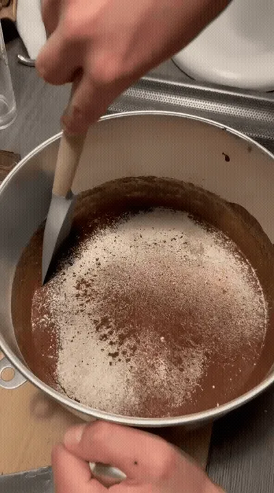 Folding in flour
