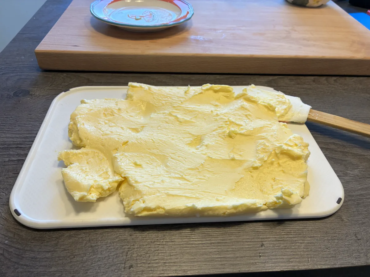 Butter on cutting board ready to season