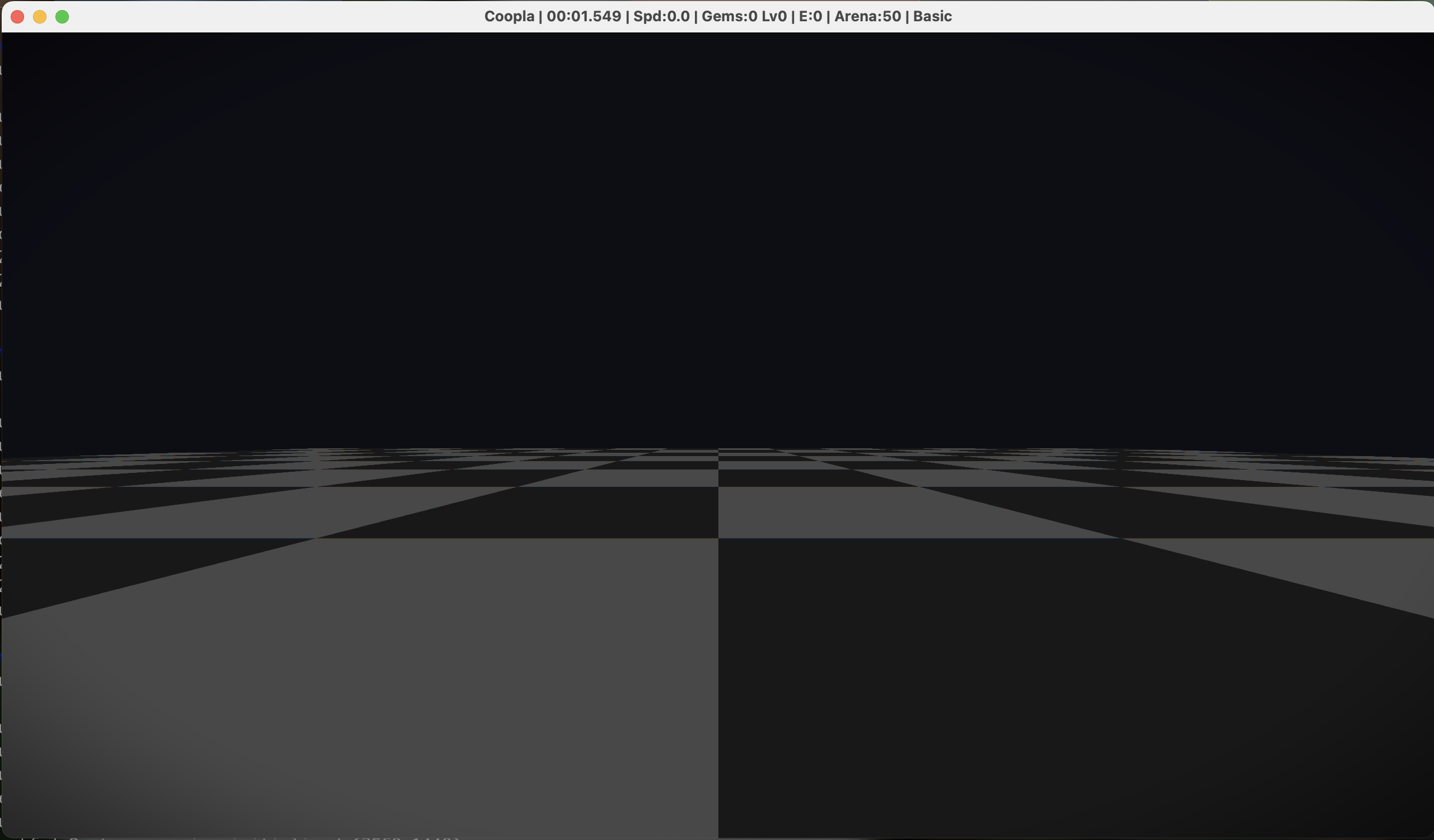 First render — chequered floor proof of life