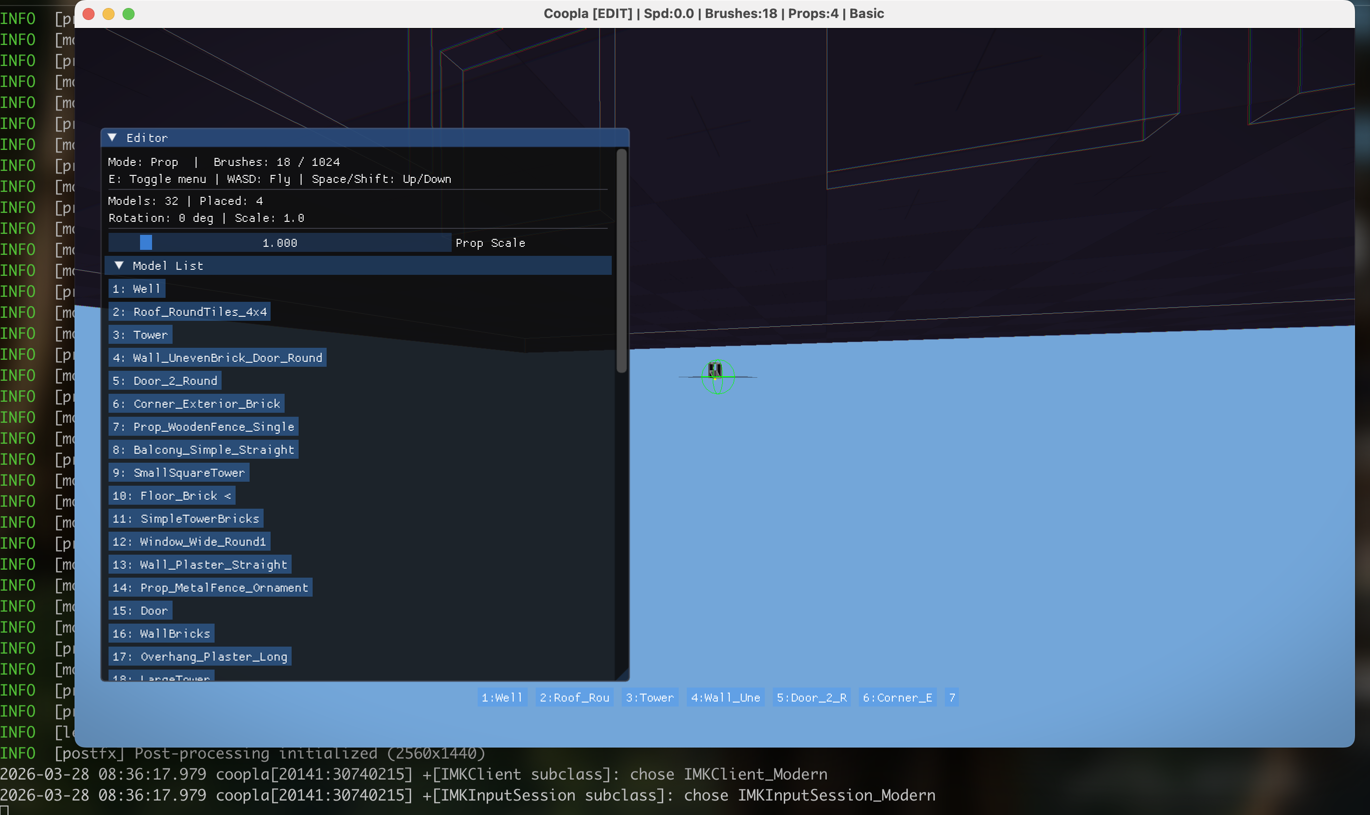Model browser with importable assets