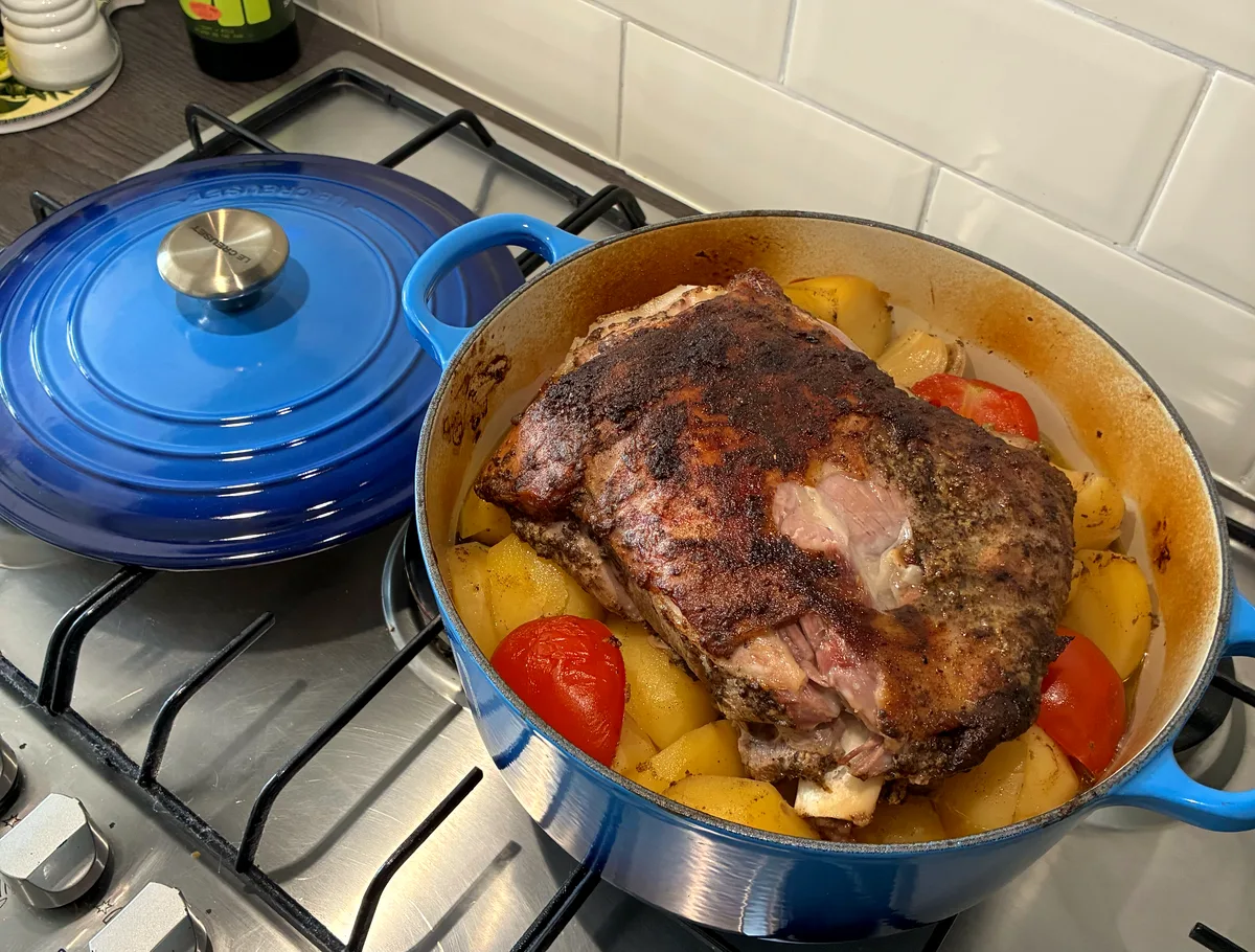 The lamb after roasting